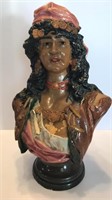 Roma Gypsy Woman Porcelain Bust Stamped 296
