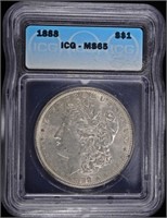 1888 MORGAN DOLLAR ICG MS65