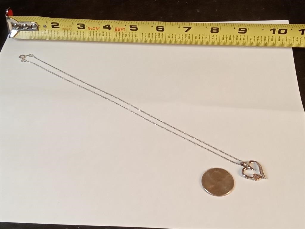 18" sterling necklace with 10K gold & sterling