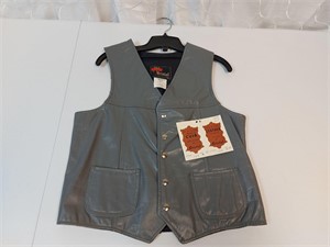 New Men's Grey Leather Vest Vintage ?