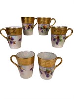 B.W. Hand Painted Gilded Cups