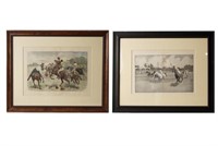 Antique Polo Stone Lithographs - 2 pieces