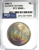 1885-O Morgan PCI MS65+ Rainbow Rev