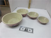 4 vintage unmarked nesting bowls