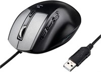 SANWA Wired Ergonomic Mouse, LED Screen 25°