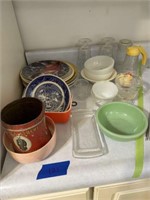 Plates, fire king, small bowl, other