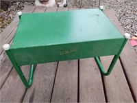 Green metal garden stool