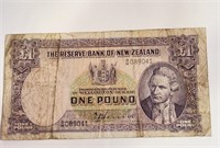 New Zealand 1 Pound 1940-1955 F Prefix 9/M .(NW3)