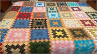 Vintage handmade quilt - 76 x 80 inches
