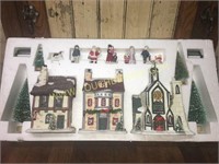 Christmas Valley village set bakery church & more