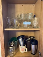Wine glasses, sundae glasses, mason jars,