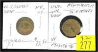 2- Civil War tokens, rarity I - x2