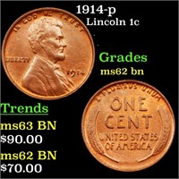 1914-p Lincoln 1c Grades Select Unc BN