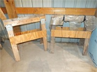 PAIR OF WOODEN SAWHORSES