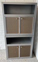 Pair of Silver Painted End Table Cabinets