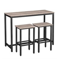HOOBRO Bar Table and Chairs Set, 120 cm