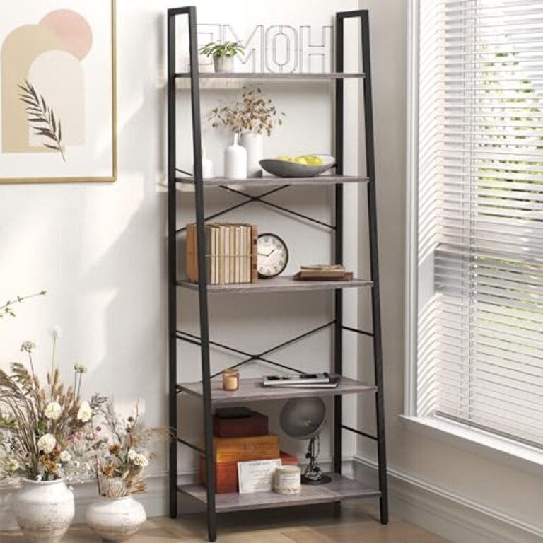 Yusong Ladder Shelf, 5 Tier Ladder Bookshelf Unit