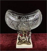 Crystal Oval Footed Bowl