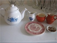 K-579 Misc Lot-Teapot, Cream & Sugar, Plates
