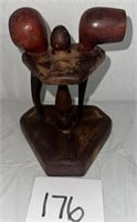 Wooden Pipe Stand with Two Pipes