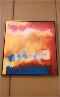 Primary Abstract on Canvas With Floater Frame