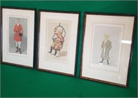 Vintage Vanity Fair prints in wooden frames