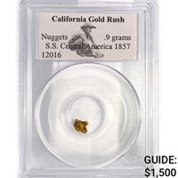 1857 .9g California Gold Rush Nuggets PCGS