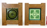 Pair Framed Mintons Tiles
