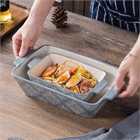 SET OF 2 Baking Casserole  Pan Dish -Grey -2 TOTAL