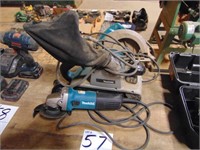 (3) Makita Power tools grinder, belt sander & saw