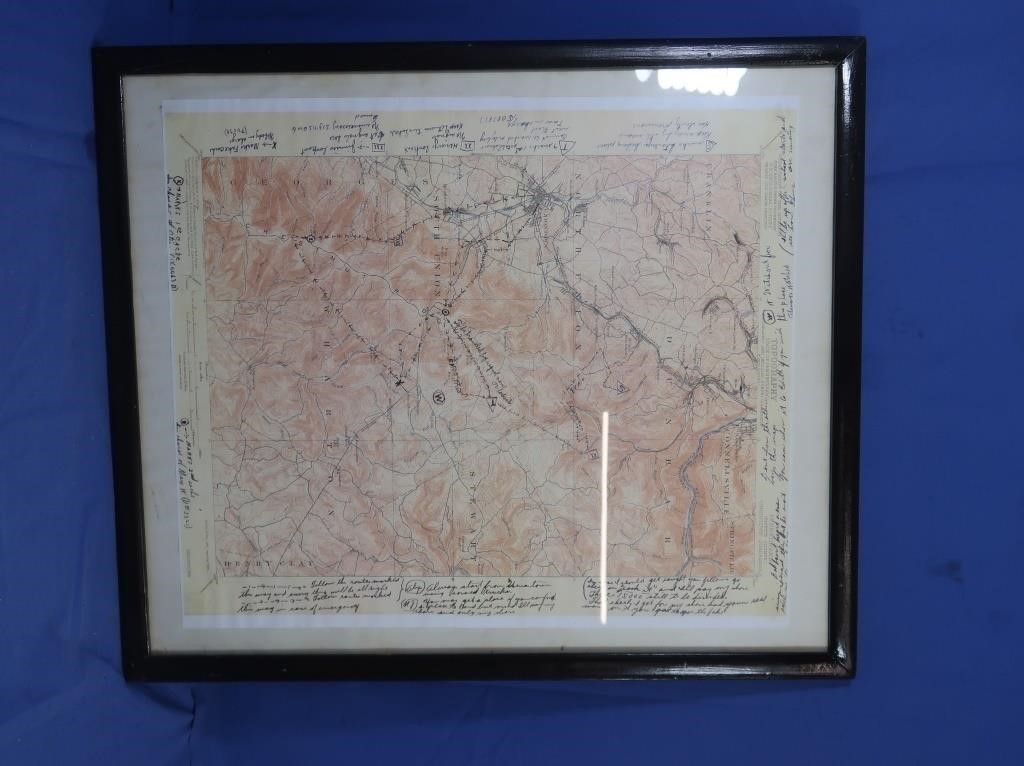 Topo Map of Uniontown (1920) w/handwritten notes