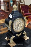 Ornate Metal Mantle Clock: