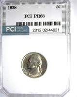 1938 Nickel PCI PR-68 LISTS FOR $3350