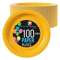 $25  Exquisite Yellow Paper Plates 9 inch - 100 Ct