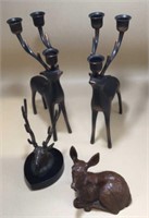 Bronze Deer Candleholder, Highlands Stag Bronze.