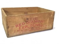 Vtg Red Diamond Explosives Wooden Crate
