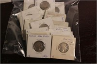 SELECTION OF INDIAN HEAD/BUFFALO NICKELS-CARDED