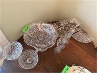 8 Pcs. Asst. Crystal Serving Wares, Etc.