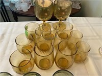 Vintage Asst. Yellow Glass Glassware's