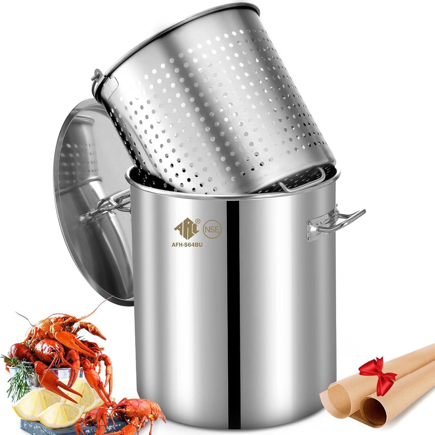 ARC 64-Qt Stainless Steel Seafood Boil Pot