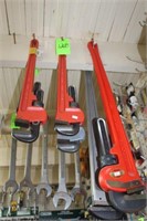 (3) Assort. Pipe Wrenches (Red)