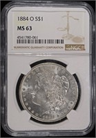 1884-O MORGAN DOLLAR NCG MS67