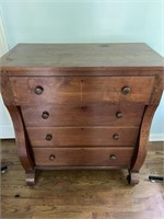 ANTIQUE EMPIRE 4 DRAWER DRESSER