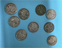 9 Assorted Jefferson Head Nickels