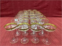 Fostoria Gold Accent Stemware, 7 Fostoria Wine, 6