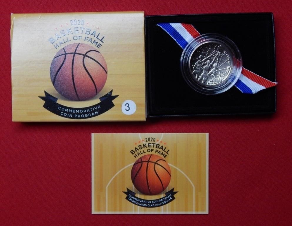 2020D Basketball Hall of Fame UNC Half Dollar Clad