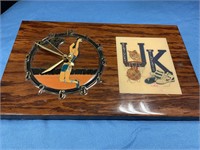 UK basketball wall plaque clock battery operated