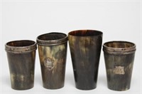 Antique Horn Tumblers, Incl. Silver, 4