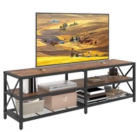 Rustic Brown 75in. 3-Tiered TV Stand