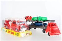 Plastic Car Carrier and Fire Truck
